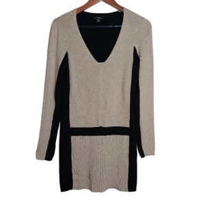 Le Chateau Black/Tan Color Block Dress - Size M